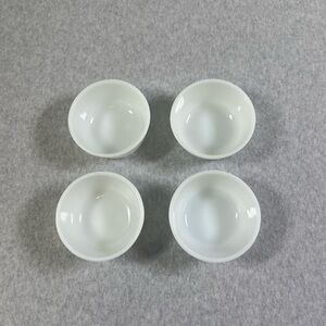 Lot 4 Vintage Anchor Hocking Fire King Milk Glass Small Bowl Custard Cup 434 6oz